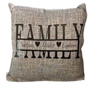 Personalized Family Throw Pillowcase